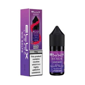 Elux Grape berry, 10ml nic salt, bottle and box