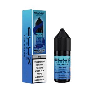 Elux Mr Blue, 10ml nic salts, bottle and box