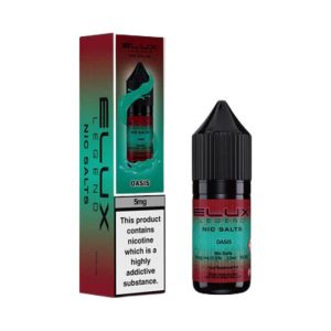 Elux Oasis, 10ml nic salts, bottle and box