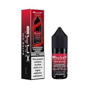 Elux Strawberry Raspberry Cherry, 10ml nic salts, bottle and box