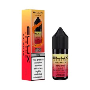 Elux triple mango, 10ml nic salts, bottle and box