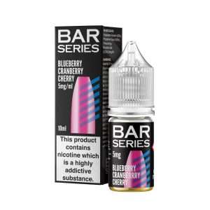 Bar series Blueberry, cranberry and cherry, 10ml Nic salt, bottle and box