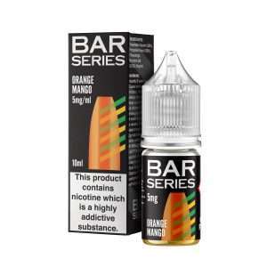 Bar series, orange and mango, Nic salt 10ml, bottle and box